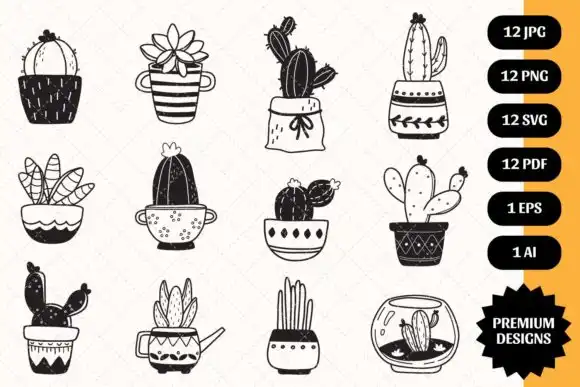 Cute Cactus Silhouette Collection