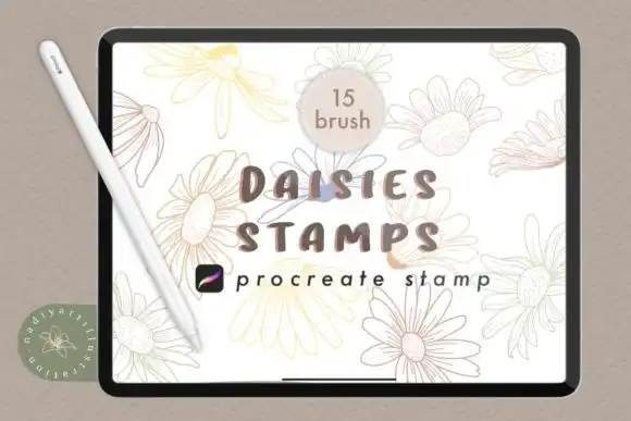Daisy Procreate Stamp Brush