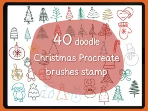 doodle christmas procreate brushes 38609
