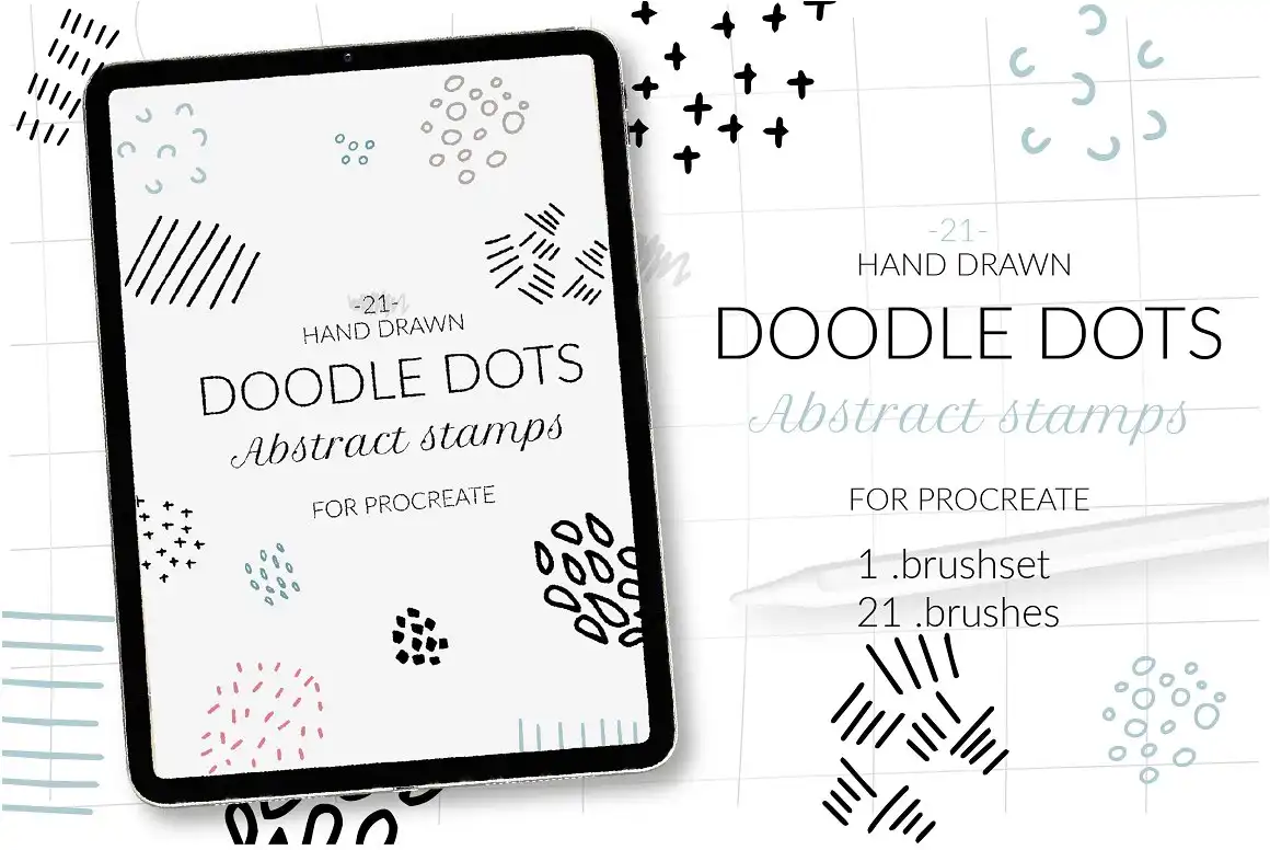 Doodle Dots Abstract Stamps for Procreate
