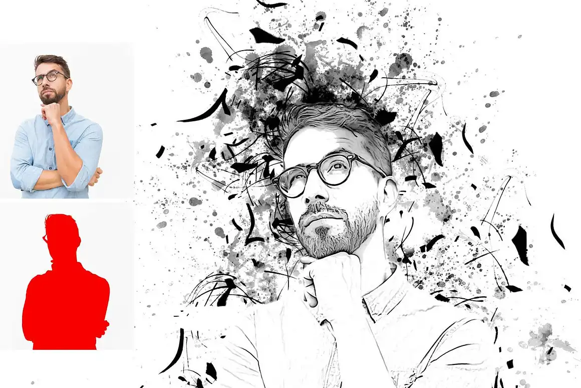 Easy Ink Art Photoshop Action 7 easy ink art photoshop action03 41622