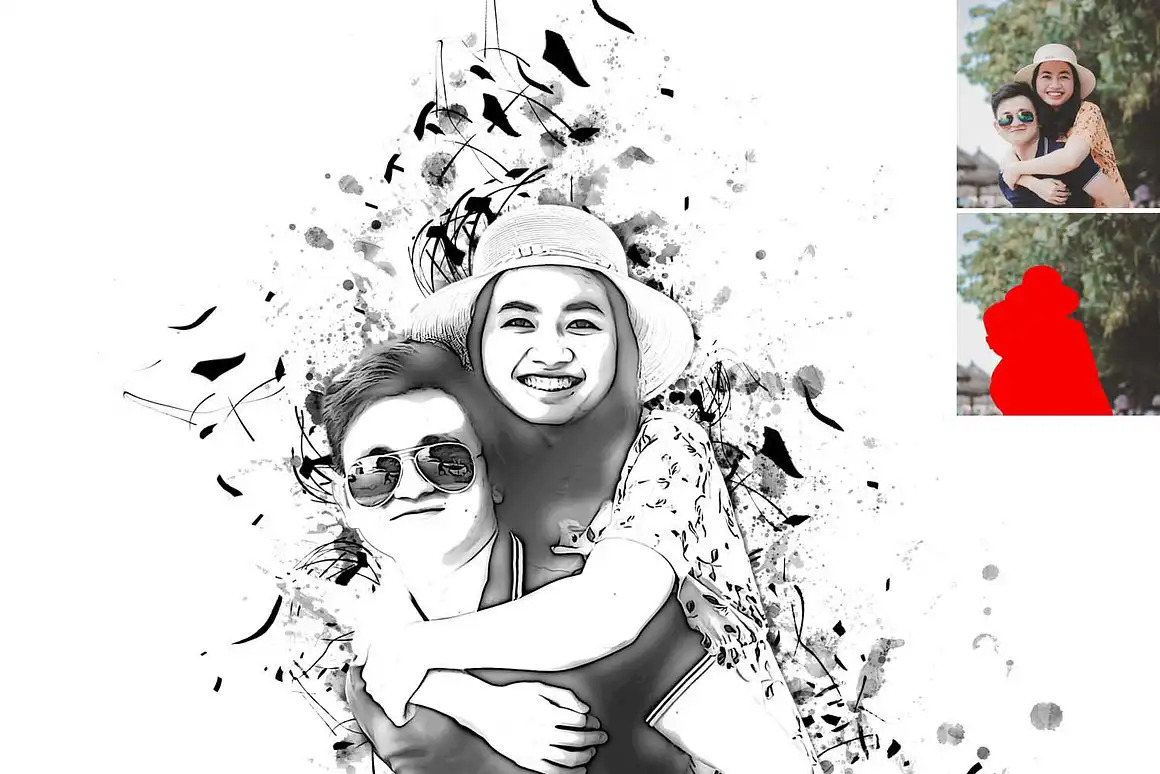 Easy Ink Art Photoshop Action 9 easy ink art photoshop action07 40999