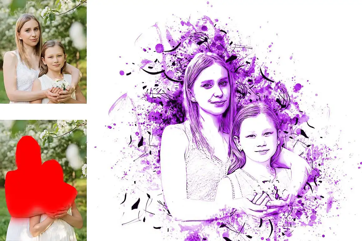 Easy Ink Art Photoshop Action 5 easy ink art photoshop action08 42140