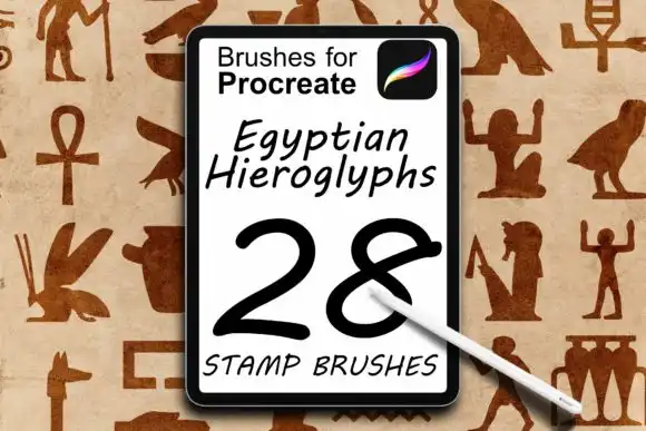 Egyptian Hieroglyphs Brushes, Procreate