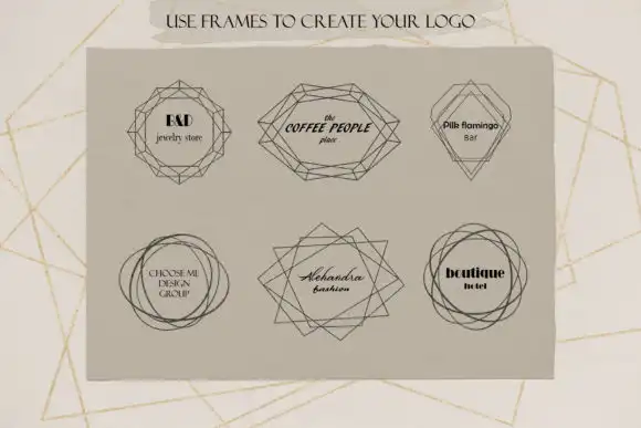 Elegant Black Glitter Polygonal Frames 3 elegant black glitter polygonal frames 2 36044