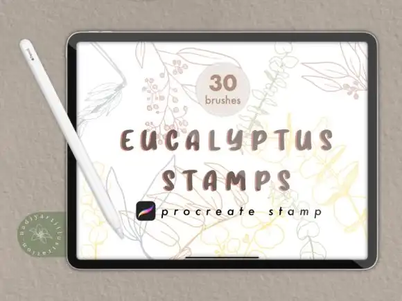 Eucalyptus Procreate Stamp Brushes