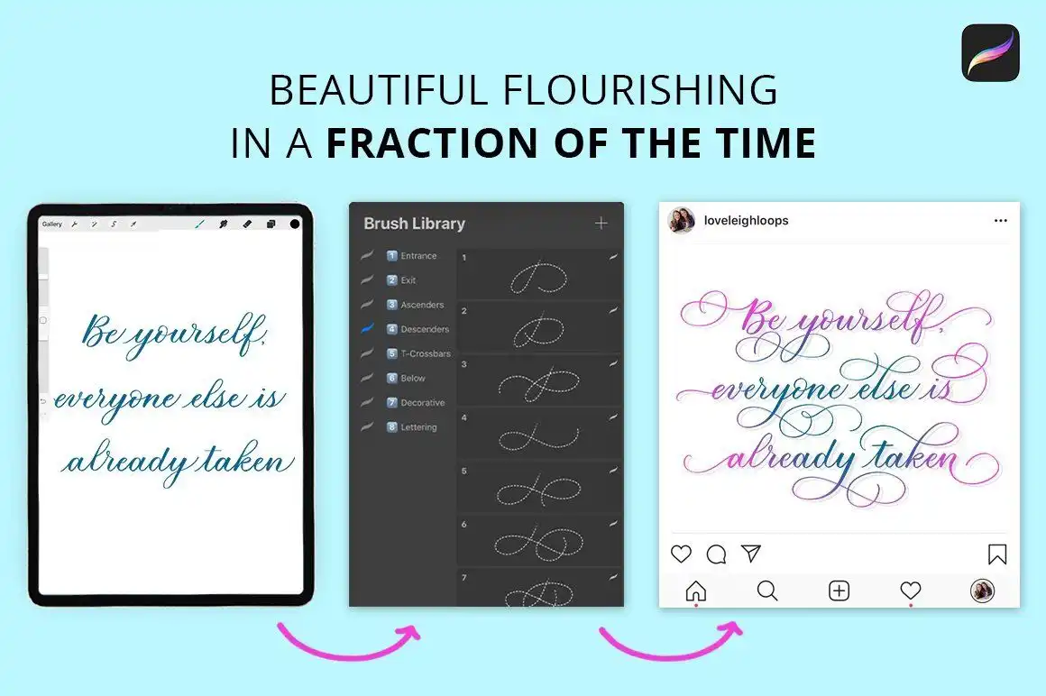 FLOURISH STAMPS FOR PROCREATE 7 flourish stamps for procreate (2) 36327
