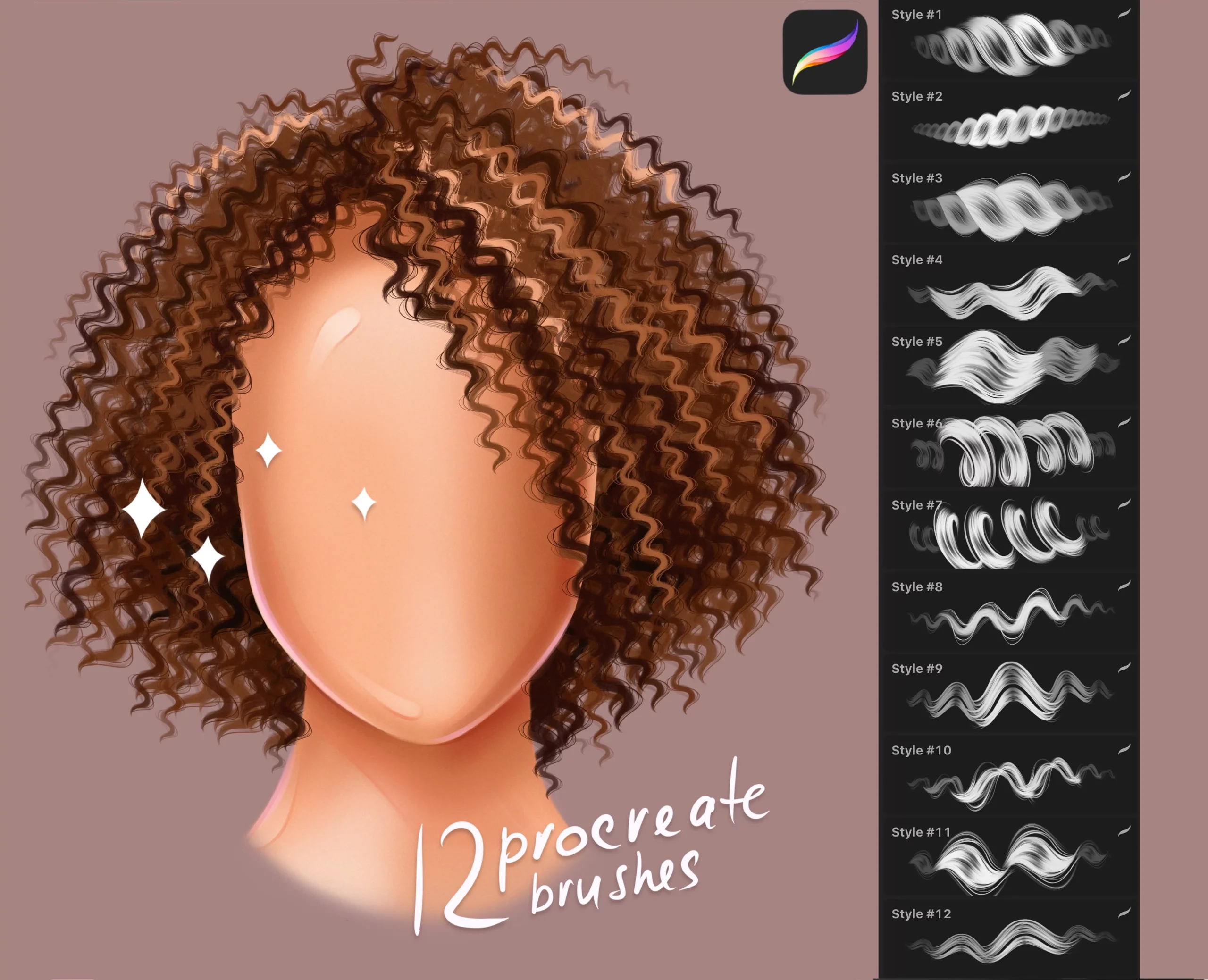 HAIR STYLE brushes for procreate app