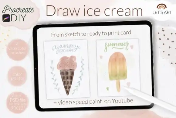 Ice Cream Popsicle Procreate DIY