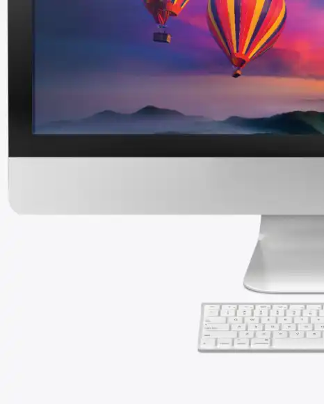 iMac with Keyboard and Mouse - Mockup 7 imac with keyboard and mouse mockup7 30353