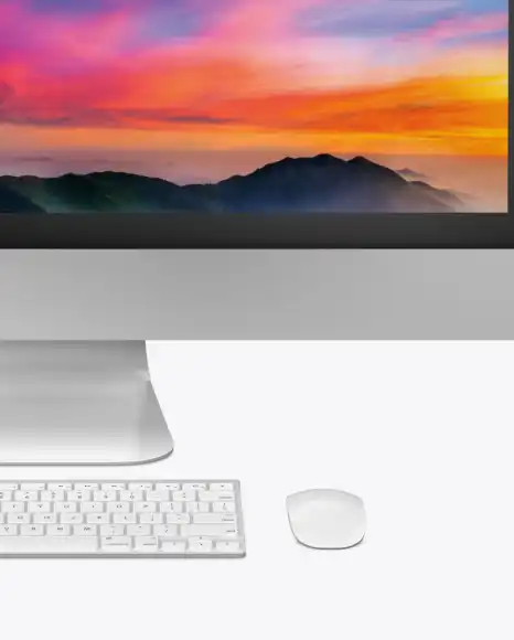 iMac with Keyboard and Mouse - Mockup 8 imac with keyboard and mouse mockup8 30349