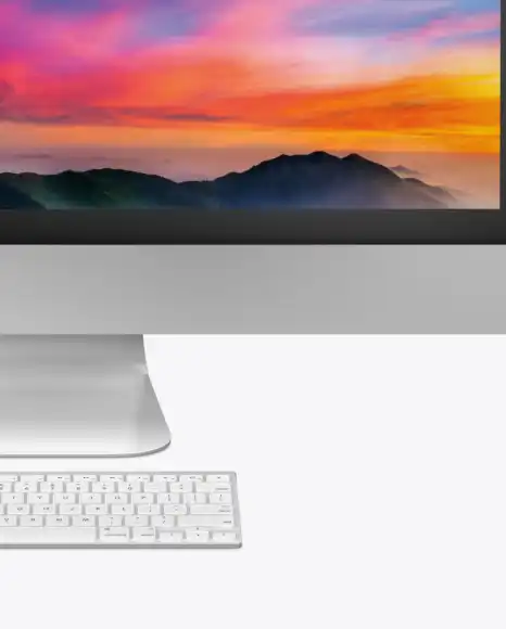iMac with Keyboard and Mouse - Mockup 9 imac with keyboard and mouse mockup9 30345