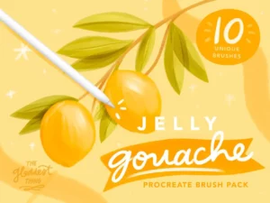 jelly gouache brush pack for procreate 39433