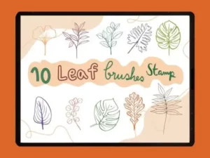 leaf procreate brushes stamp 37780