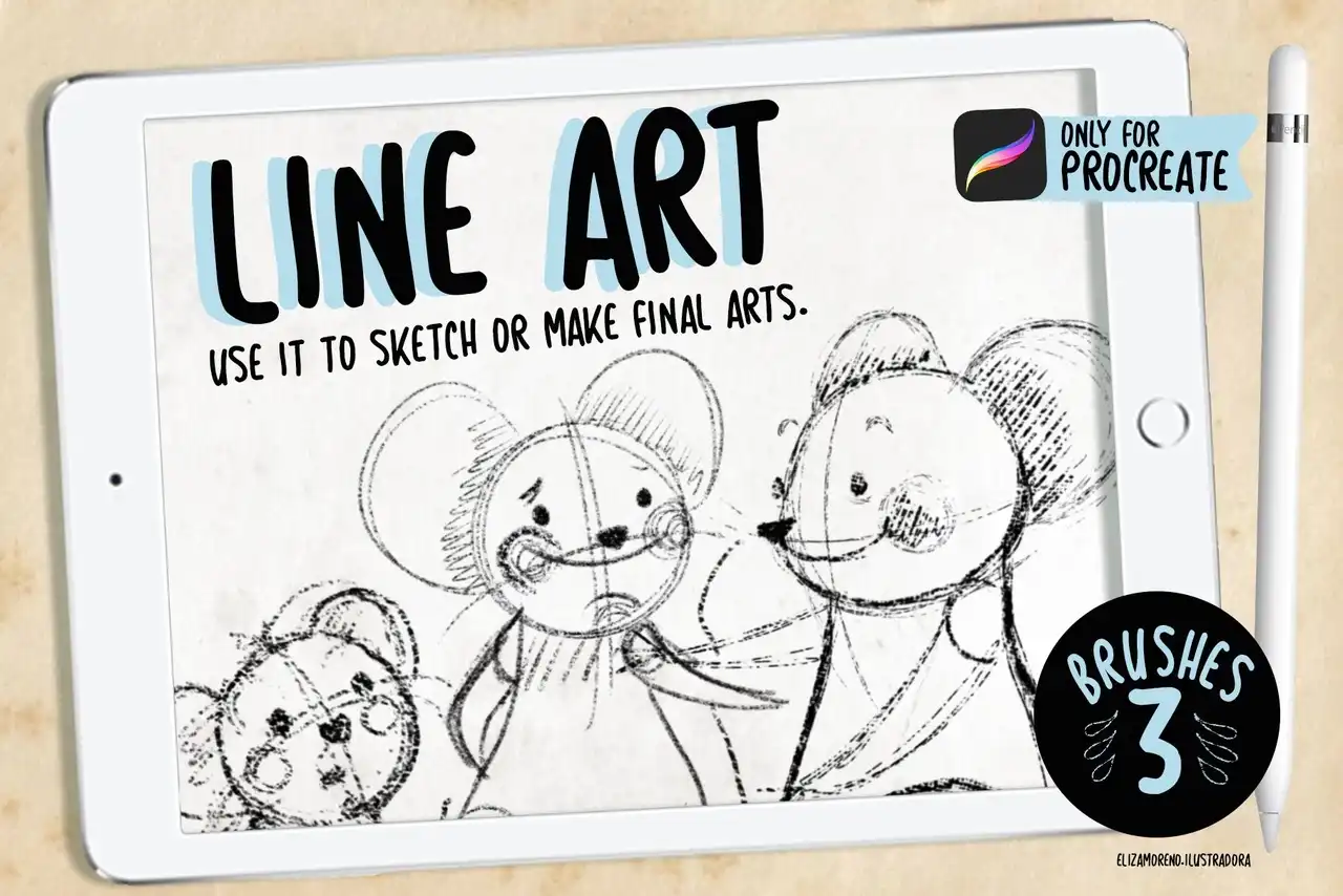 Line Art - Brushes for Procreate