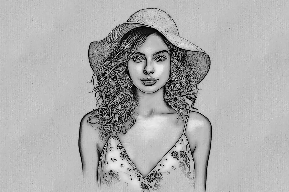 Line Drawing Effect Photoshop Action Free Download