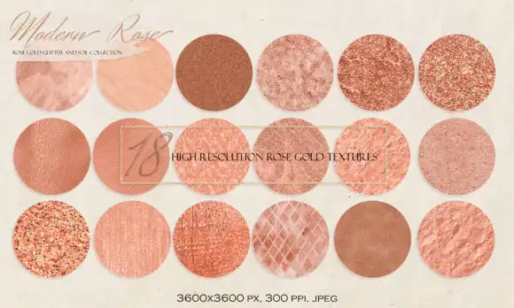 Modern Rose Gold Glitter and Foil Set 4 modern rose gold glitter and foil set 1 36082