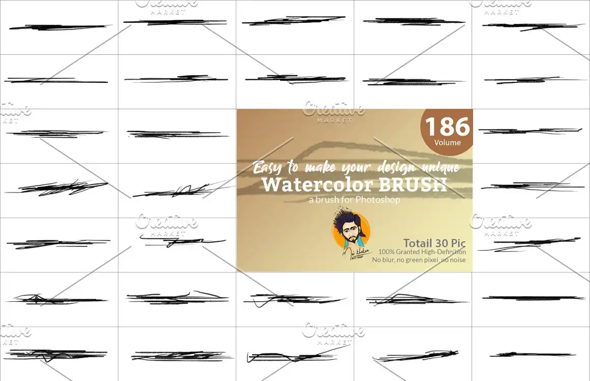 Watercolor Brush Bundle Vl 09