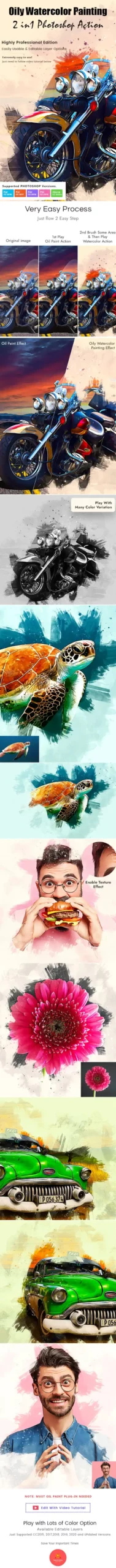 Oily Watercolor Painting Action