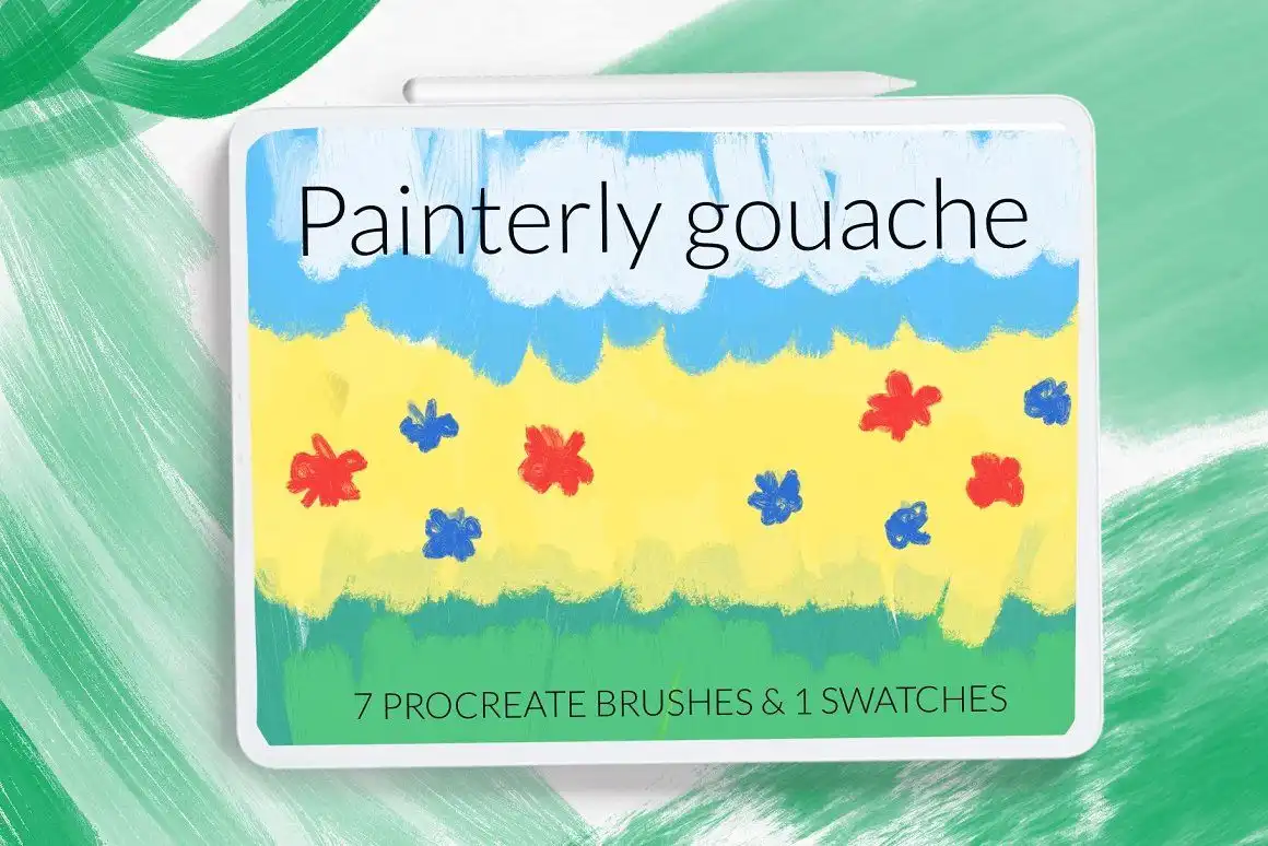 Painterly gouache brushes