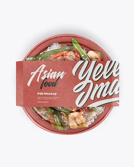 Paper Bowl with Asian Food Mockup 4 paper bowl with asian food mockup3 15589
