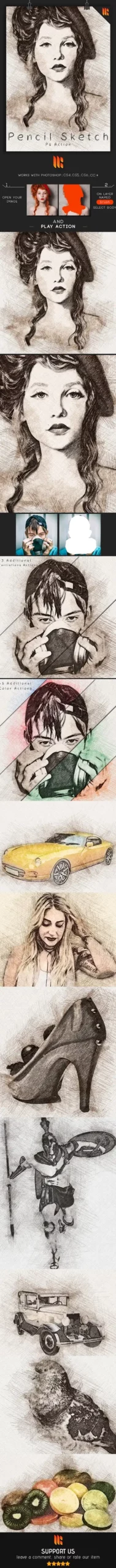 Pencil Sketch Photoshop Action 2 pencil sketch photoshop action 15629