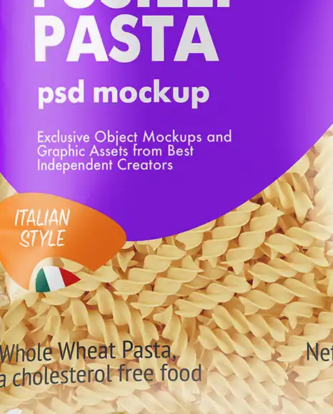 Plastic Bag With Fusilli Pasta