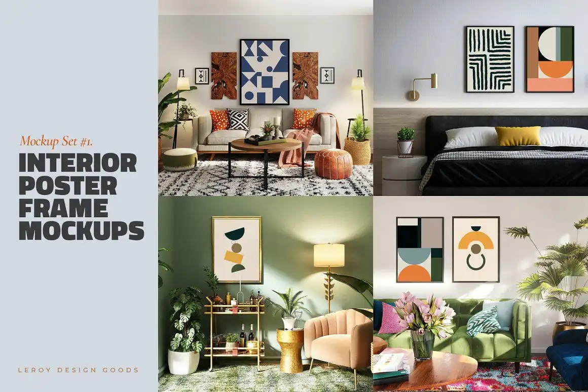 Adobe Photoshop Retro Templates Bundle - 3 Items 3 poster mockup set modern interior 37097.webp1 37097