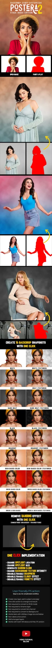 Postera 2 - Backdrop Color Customizer - Photoshop Action