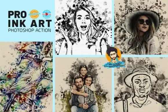 PRO Ink Art Photoshop Action