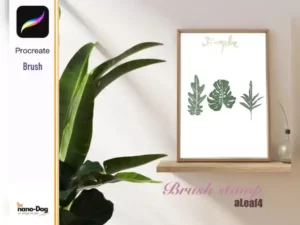 procreate 10 leaf brush stamp graphics 9803673 2 580x436 43895