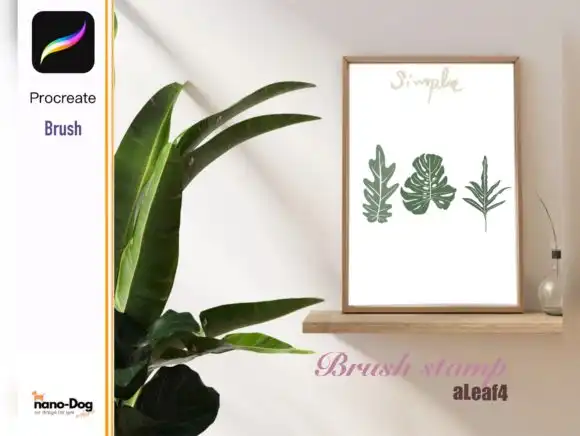 Procreate 10 Leaf Brush Stamp