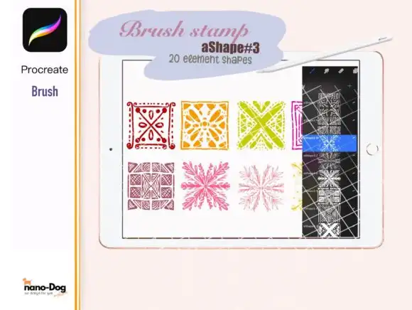 Procreate 20 Shape Element Brush V3