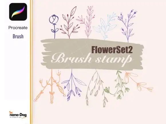 Procreate Brush 20 Flower Brush Stamps