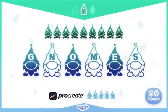 Procreate Brush Christmas Gnomes Letters