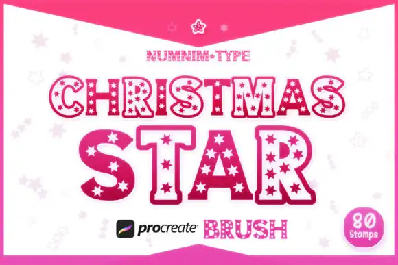 Procreate Brush Christmas Star Alphabets