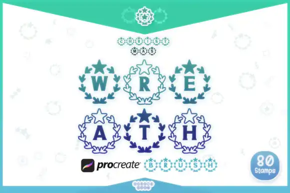 Procreate Brush Christmas Wreath Letters 7 procreate brush christmas wreath letters 44144