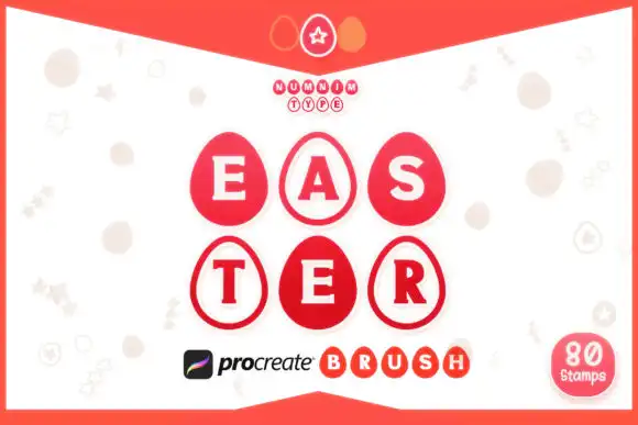 Procreate Brush Easter Egg Alphabet a-Z 8 procreate brush easter egg alphabet a z 44004