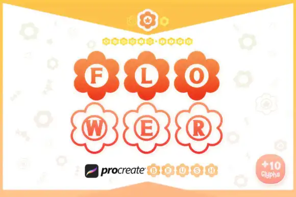 Procreate Brush Flower Monogram Alphabet
