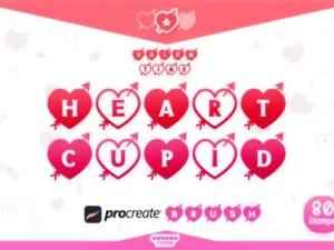procreate brush heart cupid valentines 44183