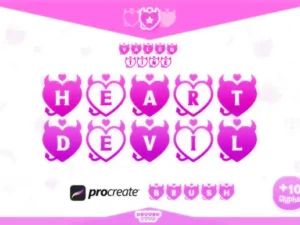procreate brush heart devil valentines 44171