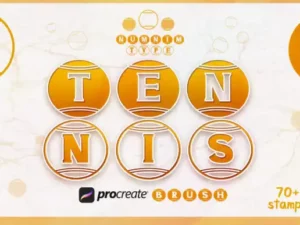 procreate brush letter stamp tennis a z 44264