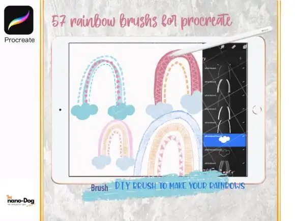 Procreate Brush Stamp 57 Rainbow DIY