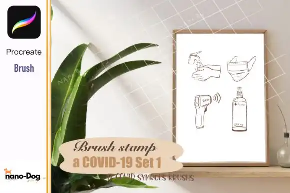 Procreate brush stamp COVID19 element 3 procreate brush stamp covid19 element graphics 15936653 2 580x387 44035