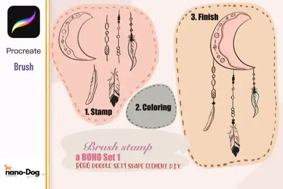 Procreate Brush Stamp HOBO Set1 40 Shape