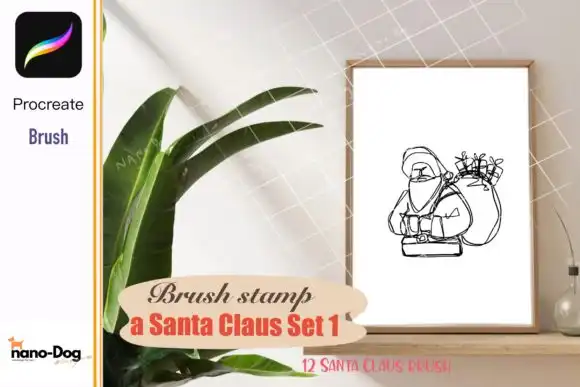Procreate Brush Stamp Santa Claus