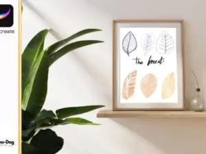 procreate brush stamp set 20 leaf graphics 8809797 3 580x387 43886