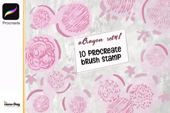 Procreate Brush Stamps 10 Crayon Style