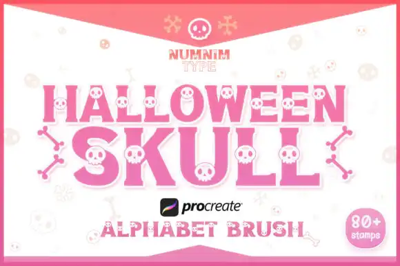 Procreate Brush Stamps Halloween Skull