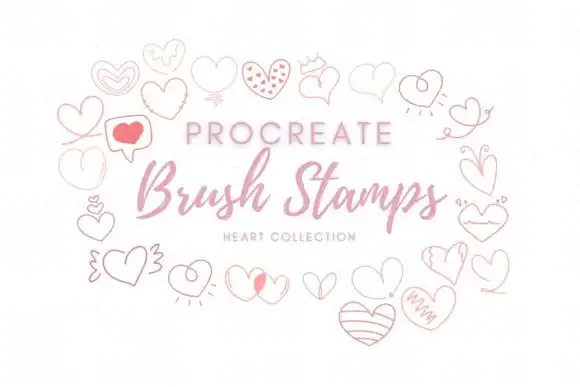 Procreate Brush Stamps Heart Cute-1 4 procreate brush stamps heart cute graphics 24324579 4 580x387 37082